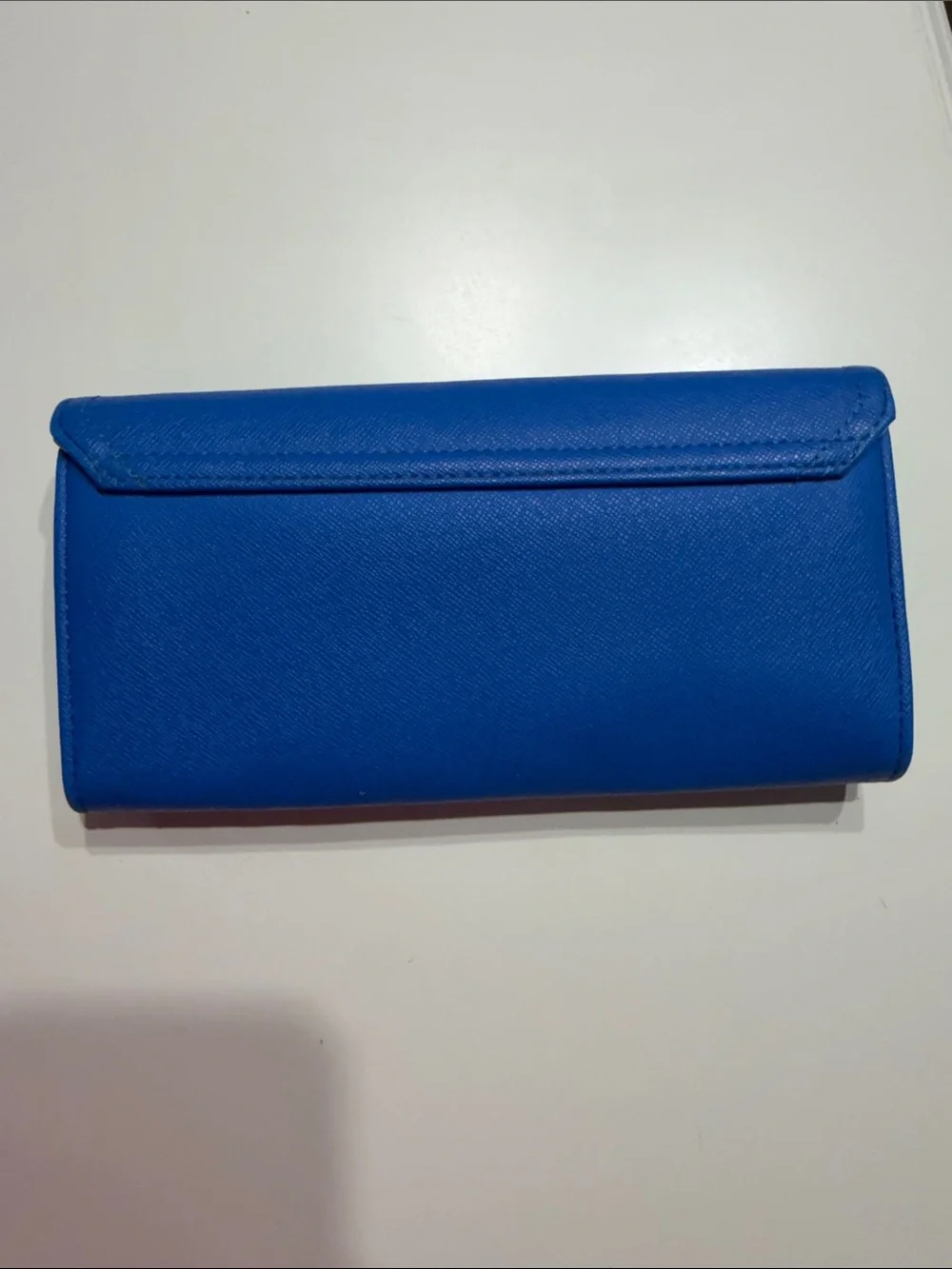 Blue Women's Clutch Wallet with Gold Accent